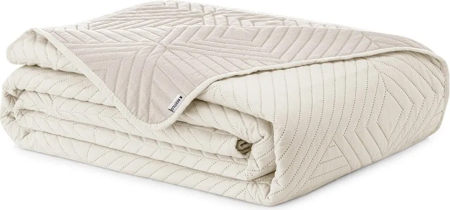 Кремаво капитонирано покривало за легло от микрофибър 240x260 cm Softa – Restilo
