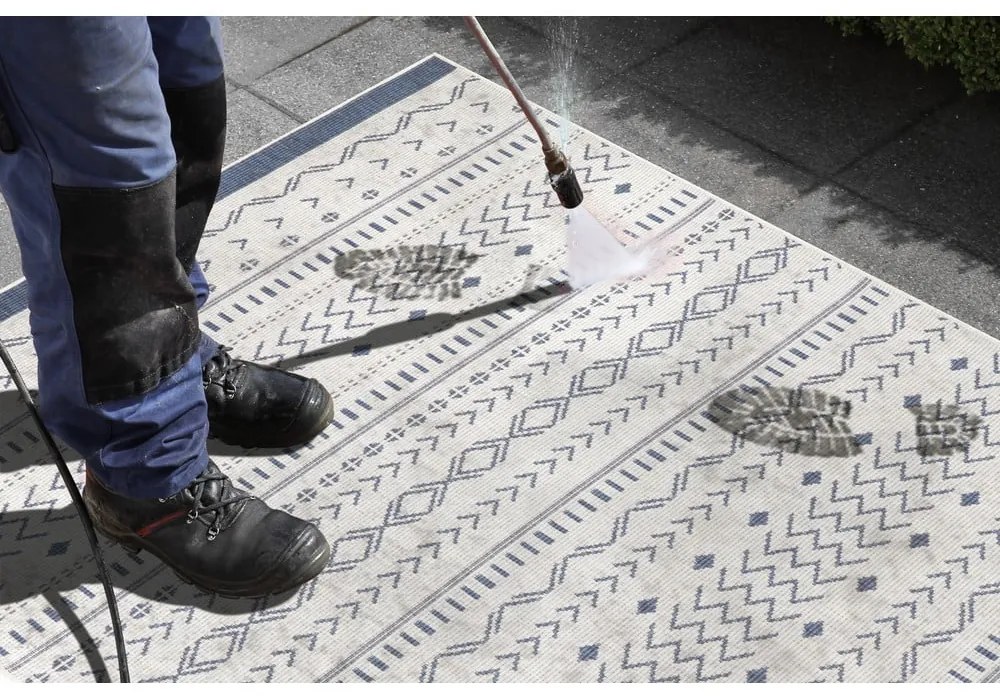 Синьо-кремав килим на открито , 80 x 250 cm Kuba - NORTHRUGS