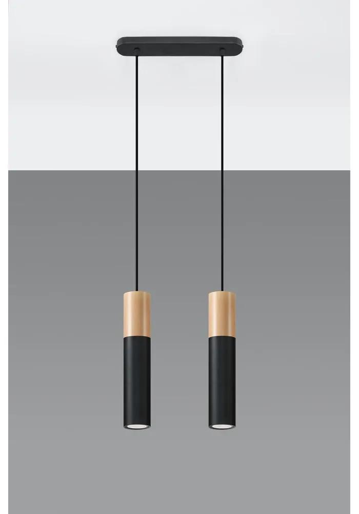 Черна висяща лампа , дължина 34 cm Paul - Nice Lamps