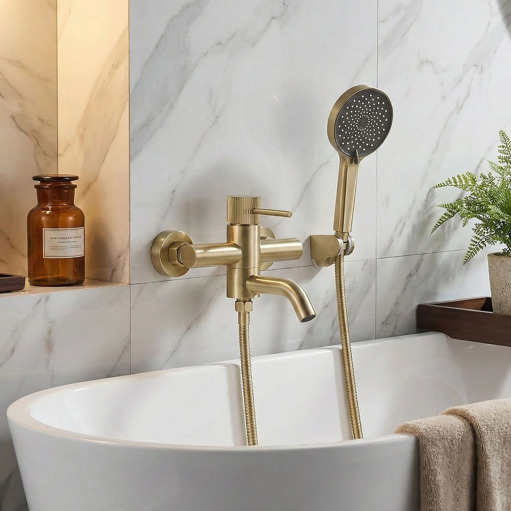 Смесител за вана Rea Lungo Stripe Gold  Brush