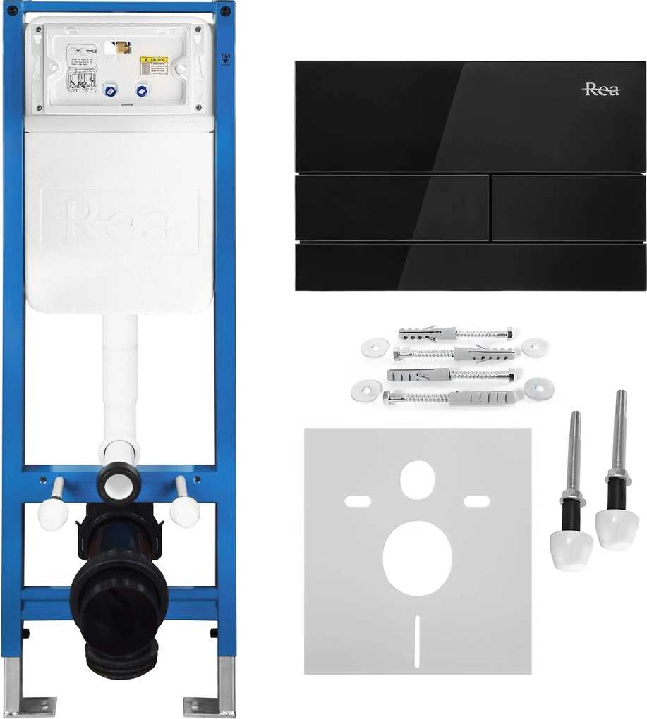 Комплект Структура за Вграждане за WC Slim 024N с Бутон T Black Glass