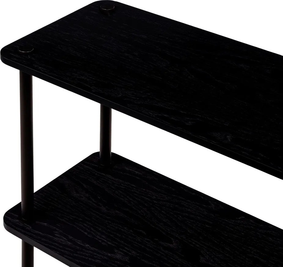 Черен стелаж от декор от дъб 80x90,5x35 cm Teidi – noo.ma