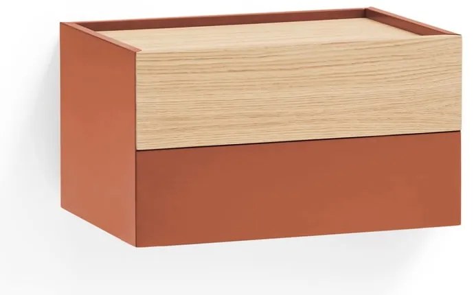 Нощно шкафче в тухлено естествен цвят в дъбов декор Otto - Teulat