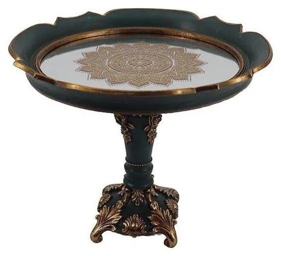 Декоративен поднос Ø 24,7 cm зелен/златист