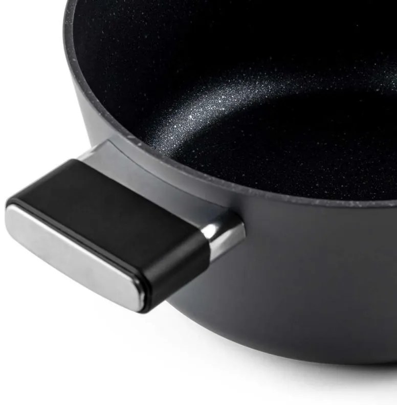 Тенджера Luigi Ferrero Regina FR-2440 24x11.5 см, 4.3 л, Незалепващо покритие, Стъклен капак с отвор за пара, Индукция, Черен