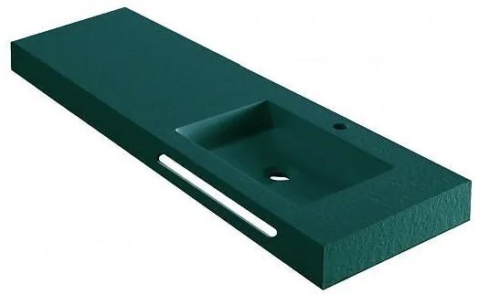 Мивка за баня " RESIN POLY MARBLE" ICC 12046DG/R, стенен монтаж, смола, тъмно зелен мат, 120x46см
