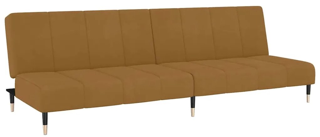 375882 vidaXL 2-местно разтегателно канапе, кафяво, кадифе