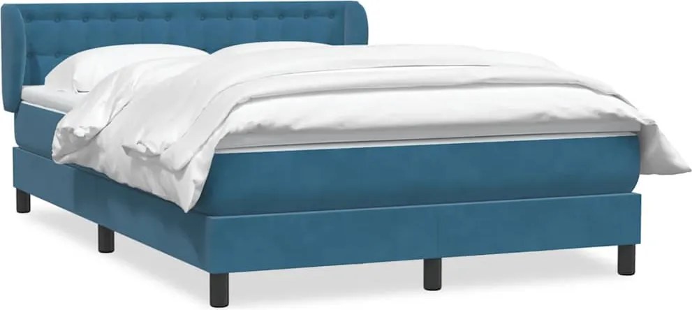 3317869 vidaXL Боксспринг легло с матрак, тъмносиньо, 160x210 см, кадифе