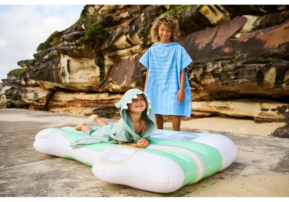 Зелена бебешка плажна кърпа с качулка , 3-6 години Monster - Sunnylife