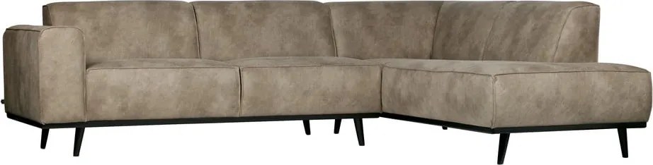 Светлосив ъглов диван от изкуствена кожа (десен ъгъл/L форма) Statement – WOOOD