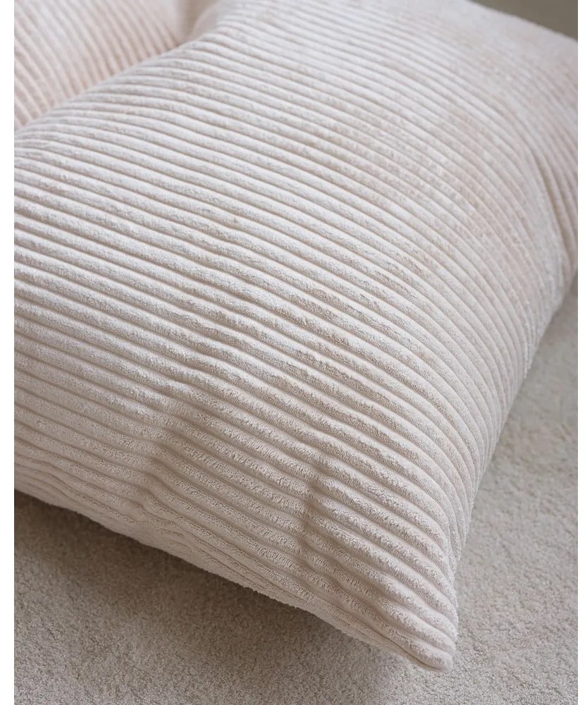 Кремав детски пуф от рипсено кадифе Big Lounger – Wigiwama