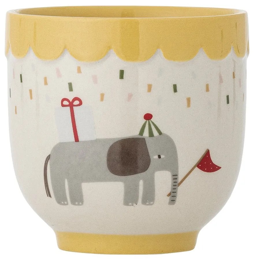 Жълта/кремава глинена детска чаша 150 ml Celebrate – Bloomingville Mini
