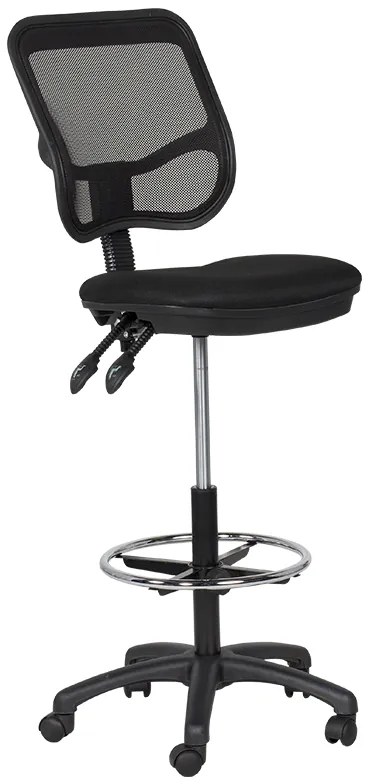 Офис стол Carmen 7552, До 90 кг, Заключване на облегалката във всяка позиция, Степенка, Черен