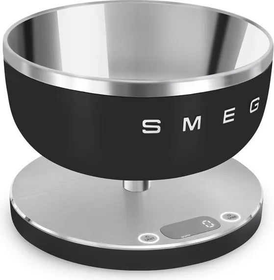 Кухненска везна Smeg Collezione KSC01BLMWW, До 5 кг/5 л, ТАРА, LED дисплей, Противоплъзгаща се основа, Автономия до 36 часа, Черен мат