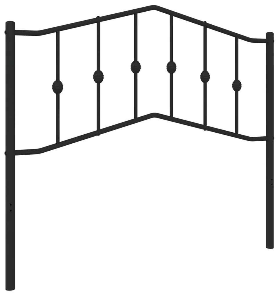 373819 vidaXL Метална резервна табла за легло, черна, 107 см