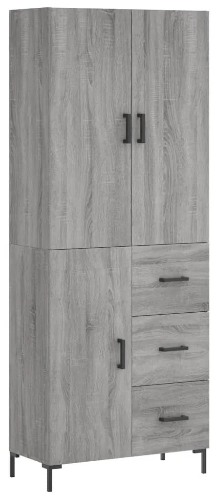 3195905 vidaXL Висок шкаф, сив сонома, 69,5x34x180 см, инженерно дърво
