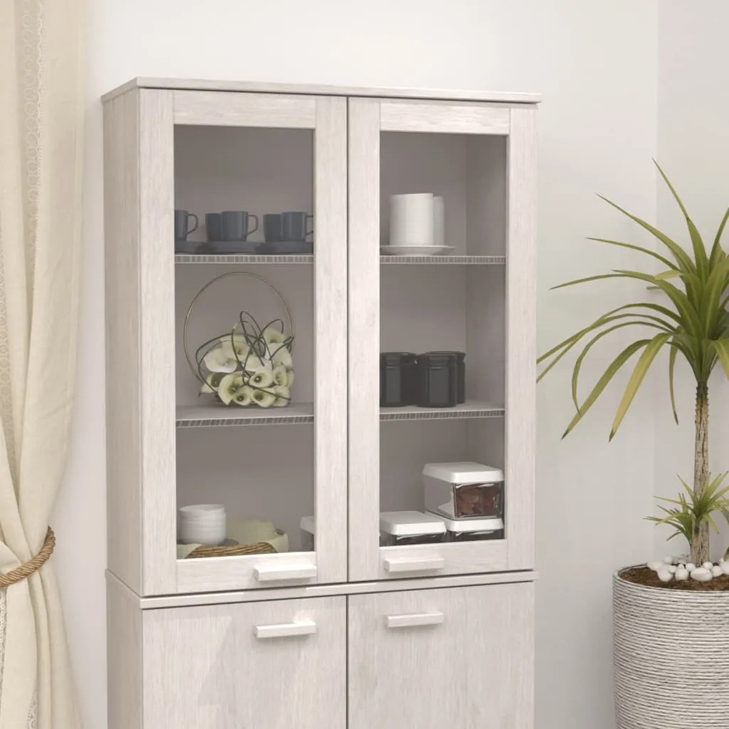 Sonata H Надстройка за шкаф HAMAR, бяла, 85x35x100 см, бор масив