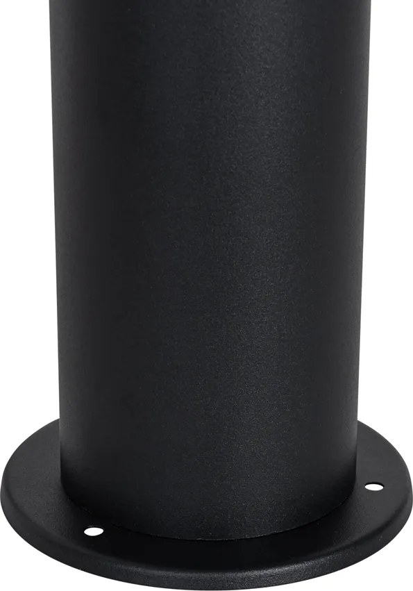 Стояща външна лампа черна с опал абажур 70см - Odense