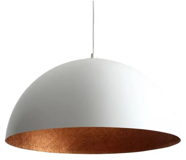 Бяла висяща лампа с детайли в меден цвят , ø 50 cm Lord - CustomForm