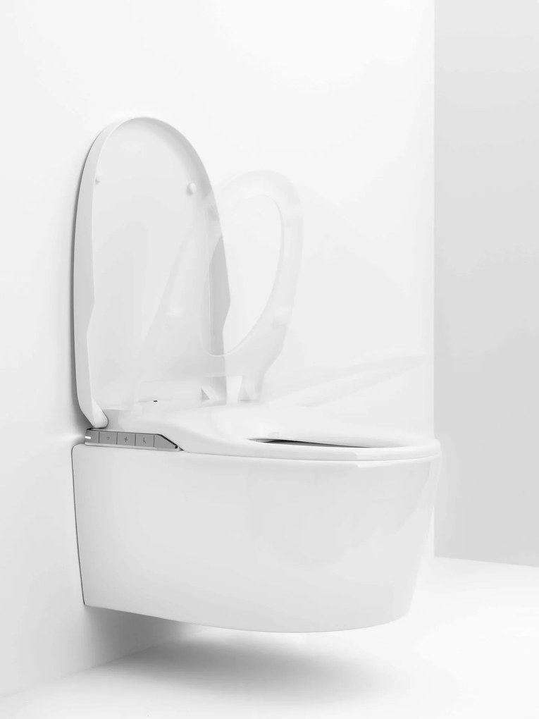 Конзолна тоалетна чиния A803104001, Smart, седалка и капак, порцелан, бял, 41x60x47.7см