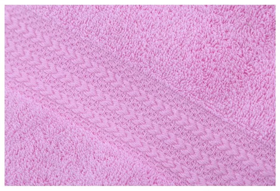 Розова хавлиена кърпа от чист памук , 50 x 90 cm - Foutastic