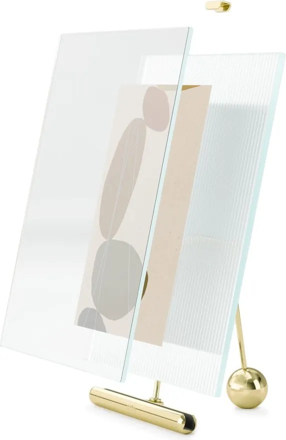 Стъклена стояща рамка в златист цвят 19x23 cm Flute – Umbra