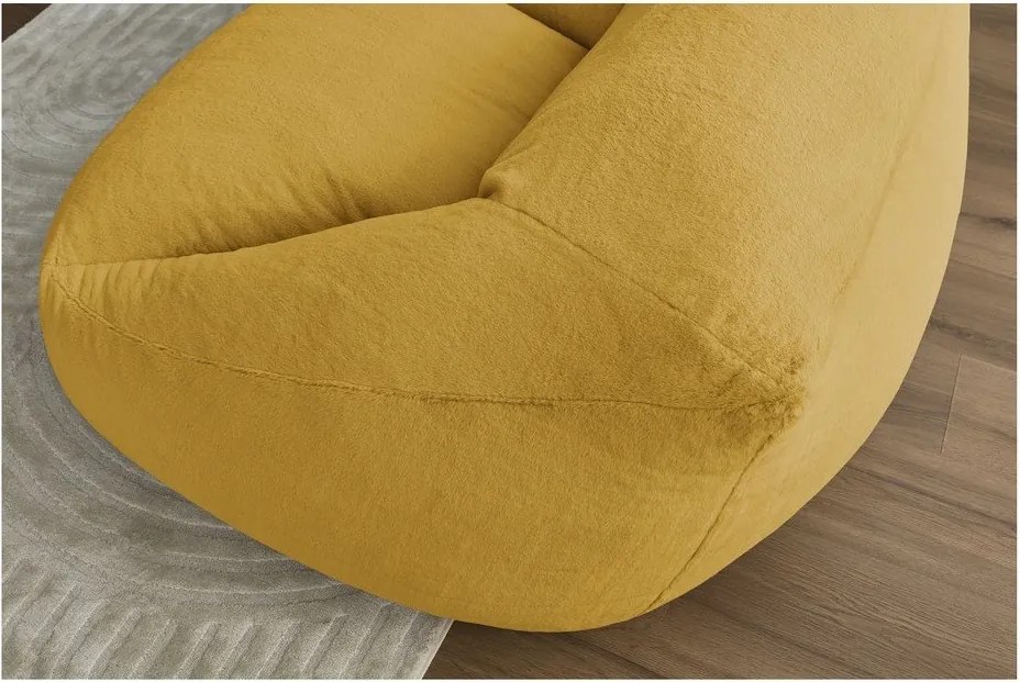 Жълт пуф от изкуствен косъм Lilibet – Bobochic Paris