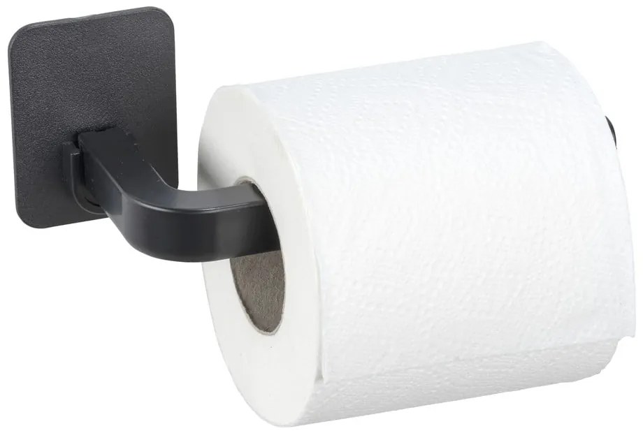 Черен пластмасов държач за тоалетна хартия без пробиване Parma – Allstar