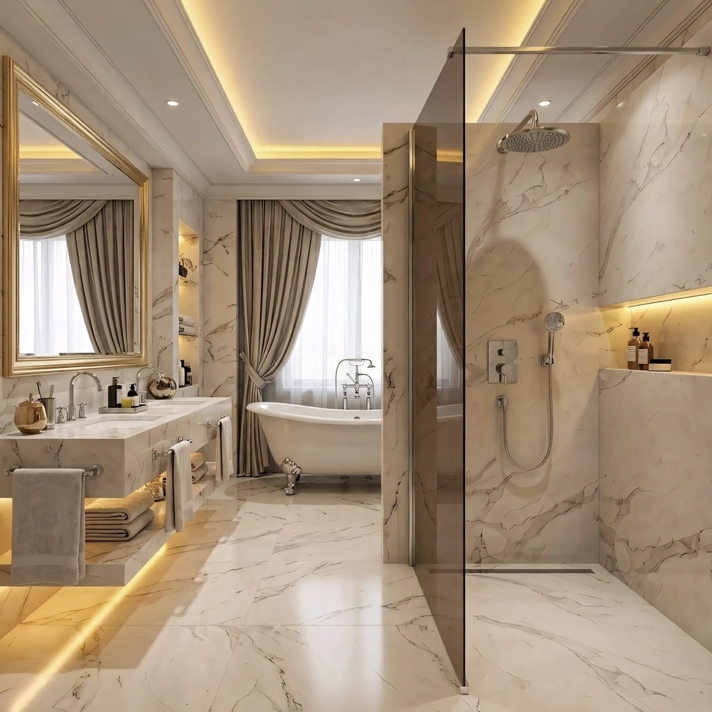 Параван за душ Rea Flexi Brown / Chrome 140