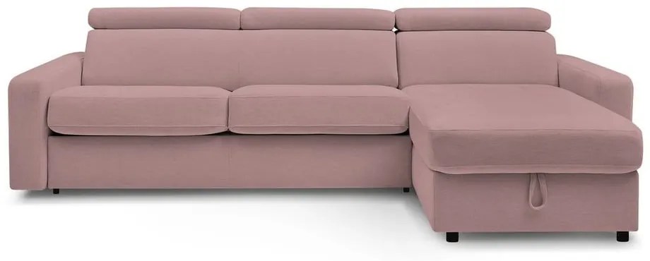 Розов разтегателен ъглов диван (променлив) Monaco – Bobochic Paris