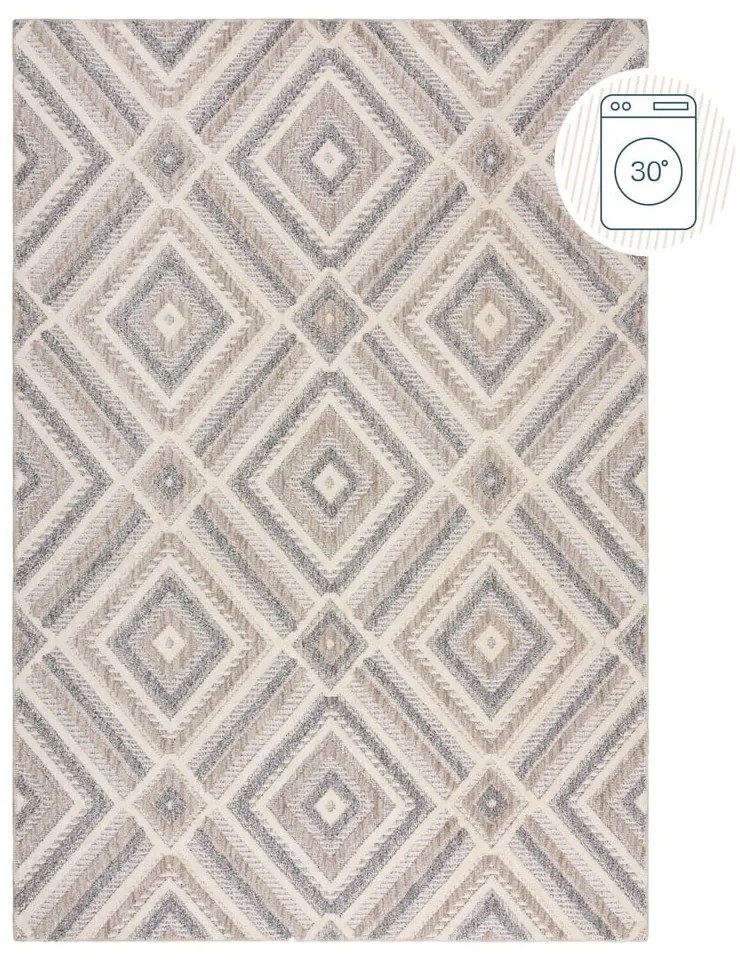 Сиво-бежов килим подходящ за пране 194x290 cm Beckett – Flair Rugs