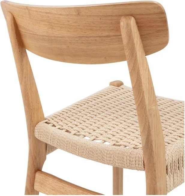 Трапезни столове в комплект 2 бр. от масивно каучуково дърво в естествен цвят Biel – MOME