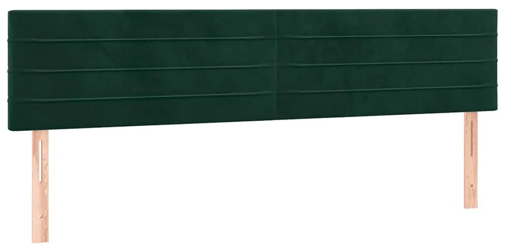 346197 vidaXL Горна табла за легло, 2 бр, тъмнозелена, 100x5x78/88 см, кадифе