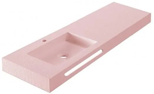 Мивка за баня " RESIN POLY MARBLE" ICC 12046PINK/L, стенен монтаж, смола, розов мат, 120x46см