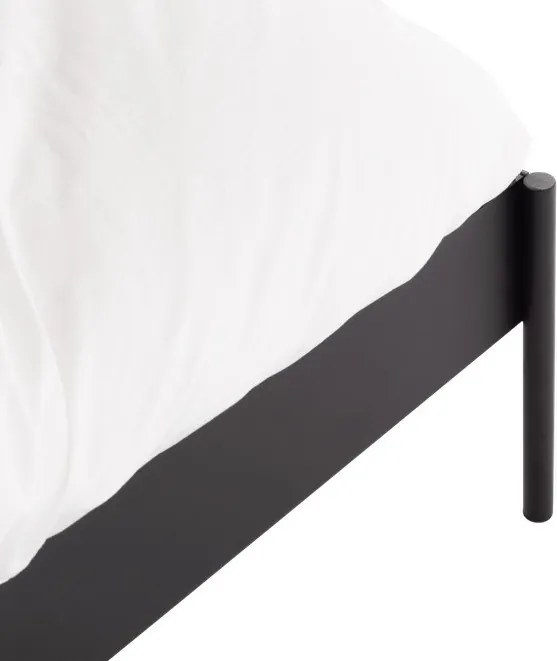 Черно стоманено двойно легло 200x200 cm тапицирано с включена подматрачна рамка Eton Basic – noo.ma