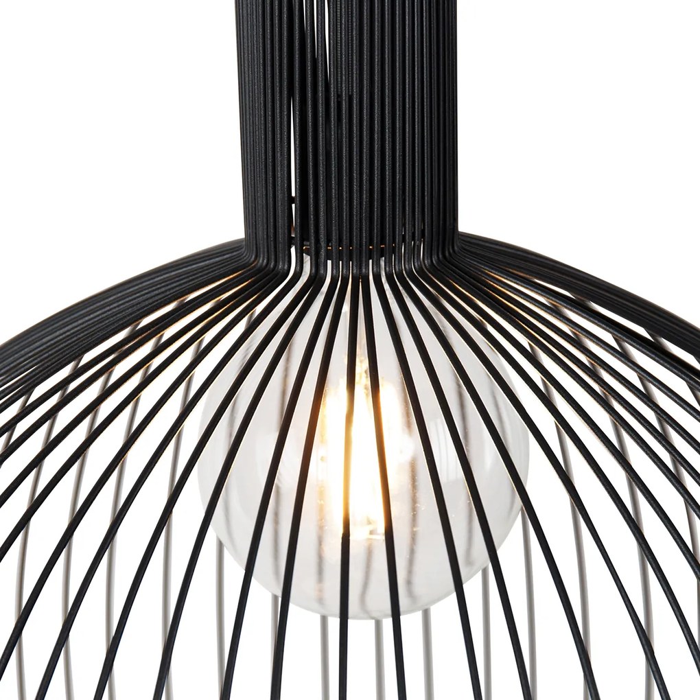 Интелигентна кръгла висяща лампа черна 50 см с Wifi G95 - Dos