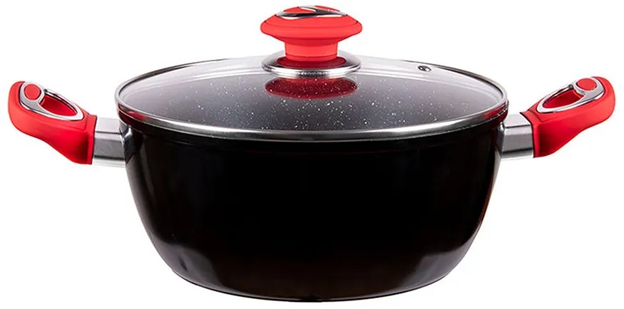 Тенджера с капак ZEPHYR ZP 4418 F20C, 2.1 литра, 20х9 см, Мраморно покритие, Индукция, Черен