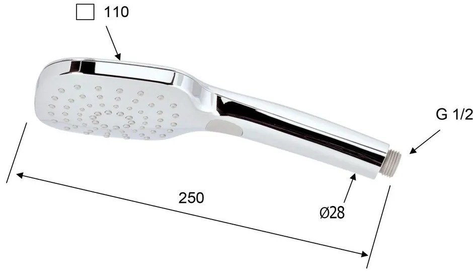 Пластмасова душ глава в лъскаво сребристо – Sapho