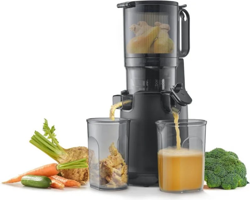 Бавна сокоизтисквачка Caso Juice Fit Pro, 250W, 1 л, 40 об/мин, Safety Stop, Тиха работа, Черен мат