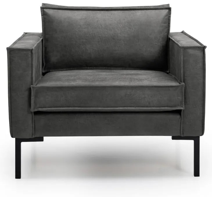 Тъмносив фотьойл от изкуствена кожа Rate - Scandic