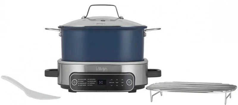 Мултикукър Ninja MC1101EU, 1400W, 6 л, 8 програми, Таймер, Студени дръжки и основа, Среднощно синьо