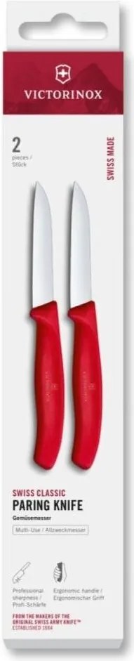 Victorinox - Комплект кухненски ножове за зеленчуци SWISS CLASSIC 8 см 2 бр. червен