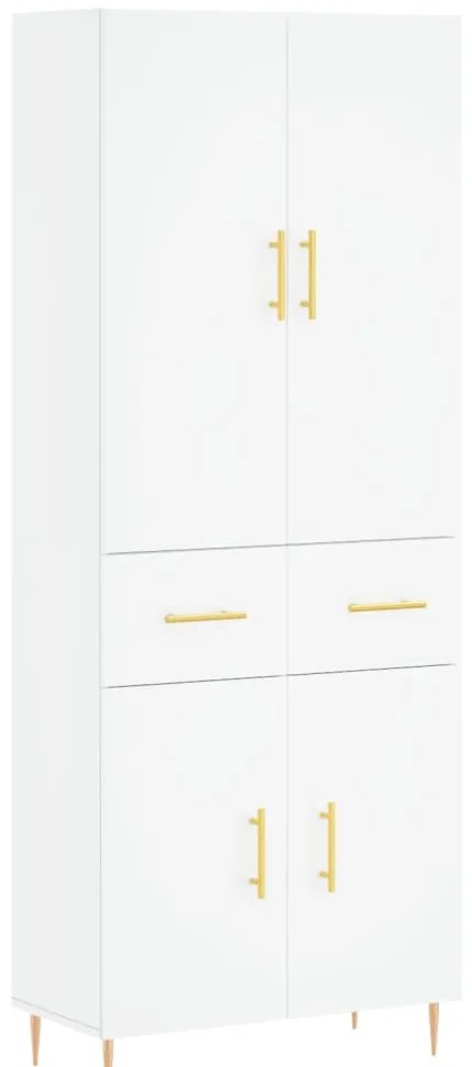 3198137 vidaXL Висок шкаф, бял, 69,5x34x180 см, инженерно дърво