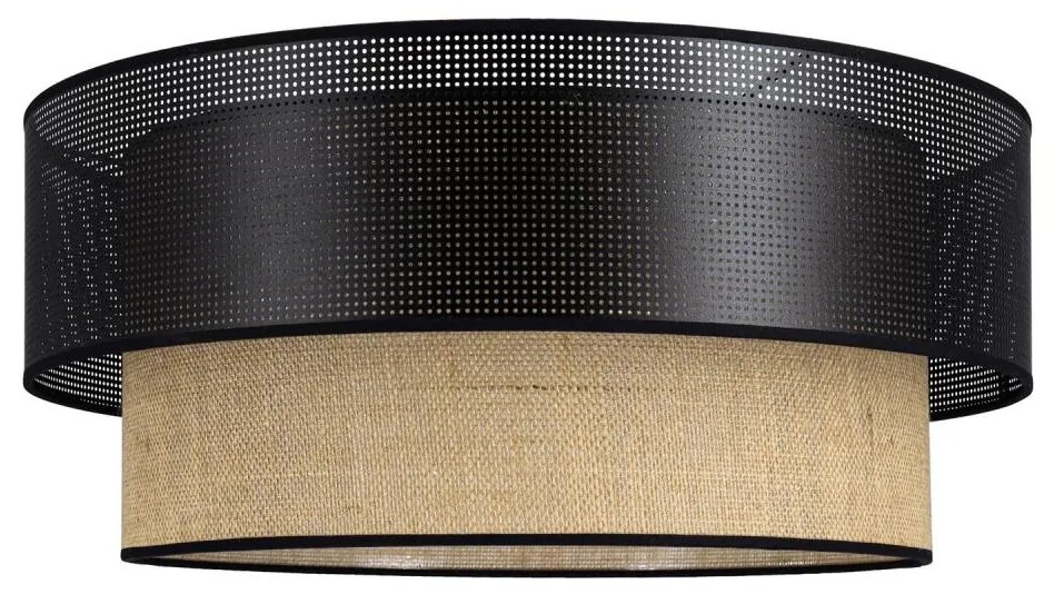 Плафон BORHO 1xE27/60W/230V Ø 40 см черен/джут