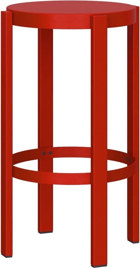 Червен стоманен бар стол (височина на седалката 65 cm) Doon – noo.ma