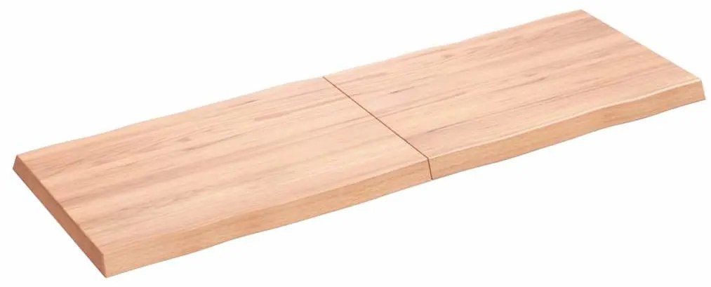 363956 vidaXL Плот за маса светлокафяв 120x40x(2-4) см обработен масивен дъб