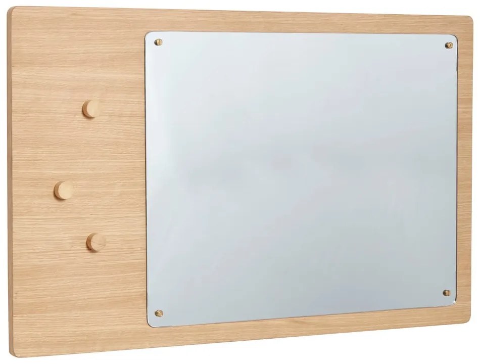 Стенно огледало с дървена рамка 80x50 cm Split - Hübsch