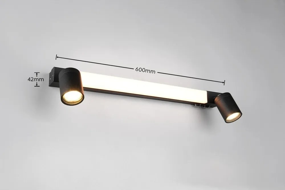 Матово черно LED стенна лампа Enrico – Trio