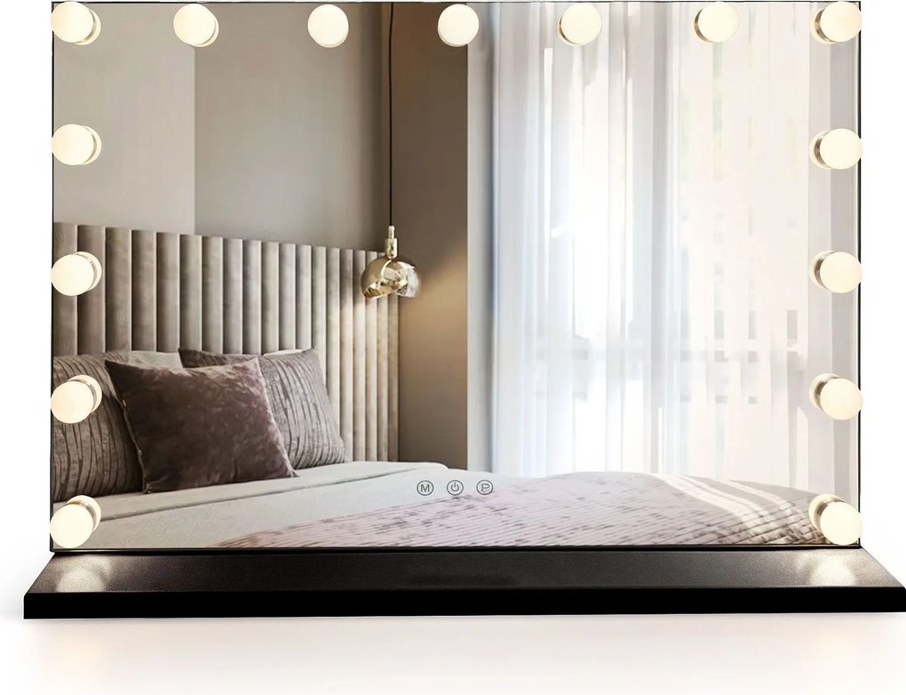 Огледало LED HOLLYWOOD Black 80x60