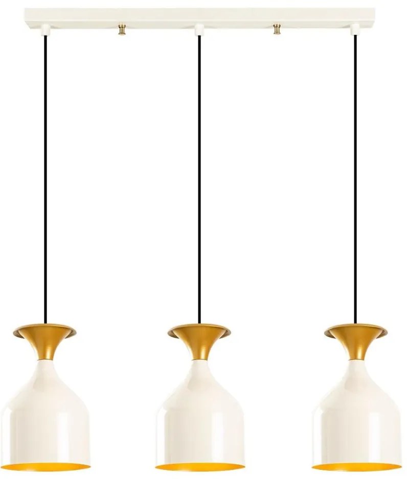 Подвесен полилей SIVANI на кабел 3xE27/40W/230V бял/меден